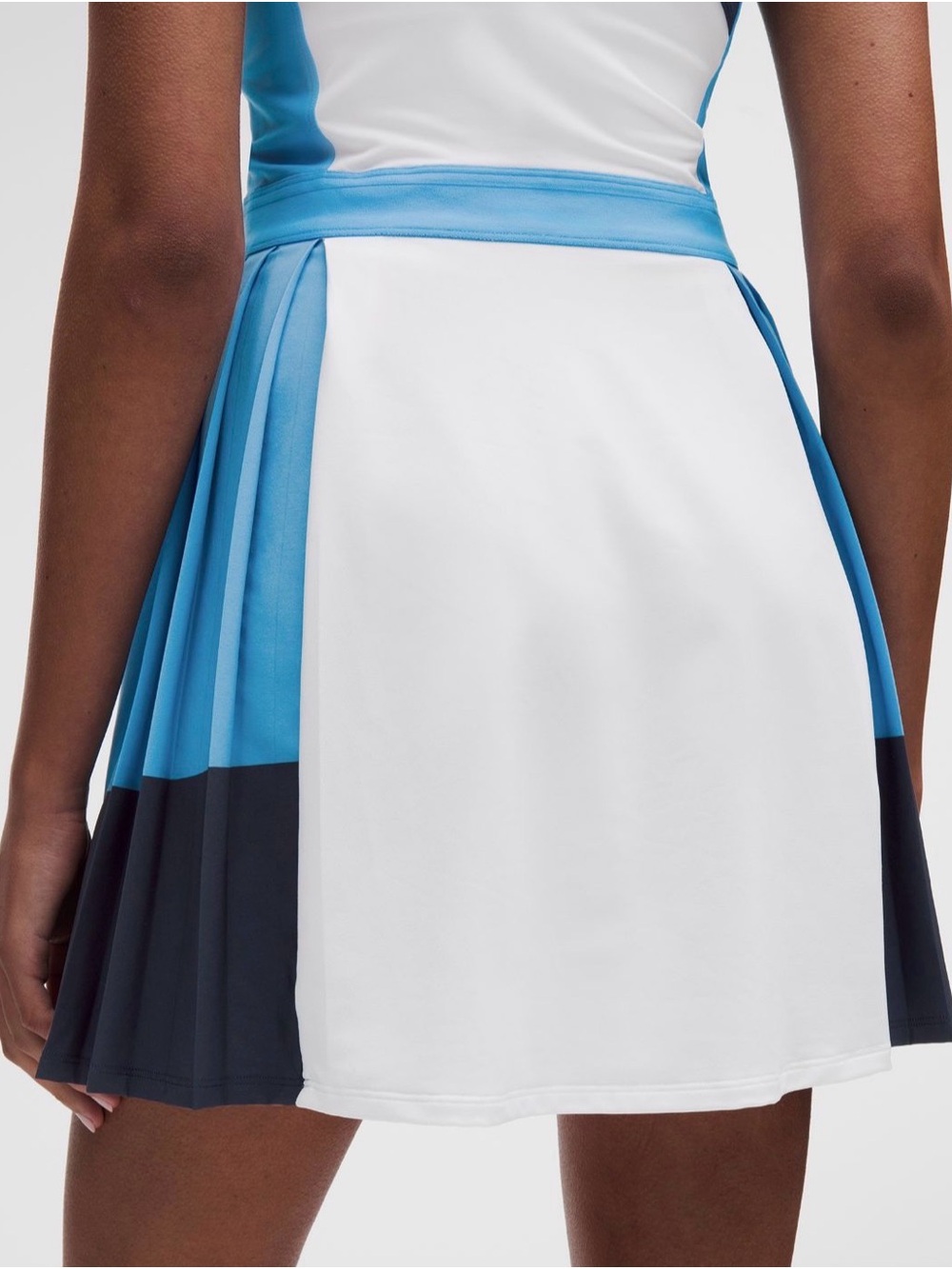 NWT Lululemon Court Champ Racerback Tennis Dress White Blue Built Bra $148 RARE - Picture 9 of 9